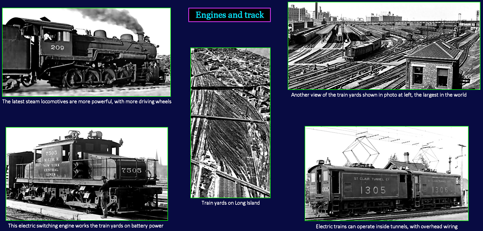 Electric trains and train yards, 1930